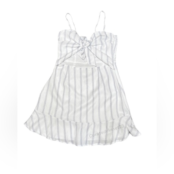 TOBI | Knot Together Navy & White Stripe Dress Sz M - Picture 2 of 12